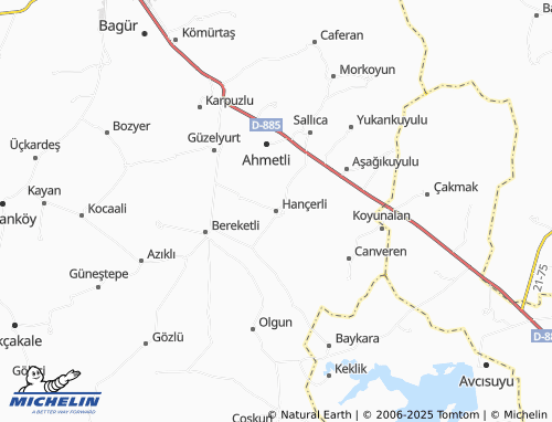 MICHELIN Hançerli map - ViaMichelin
