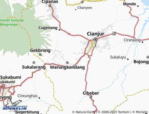 MICHELIN Sukawangi map - ViaMichelin