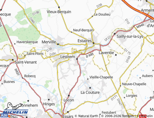 Carte MICHELIN Lestrem - ViaMichelin