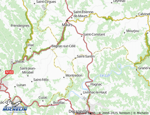 MICHELIN Saint-Santin-de-Maurs map - ViaMichelin