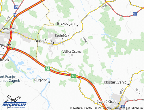 Mapa MICHELIN Velika Ostrna - ViaMichelin