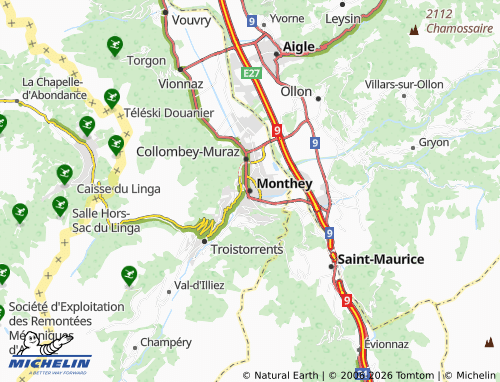 Mappa MICHELIN Monthey - ViaMichelin