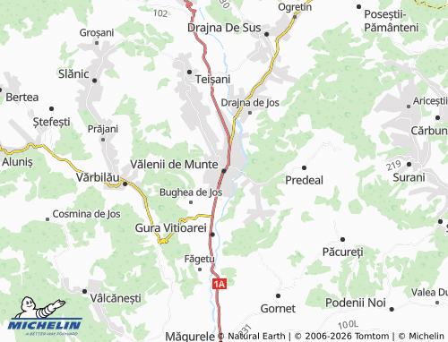 Kaart MICHELIN Vălenii de Munte - ViaMichelin