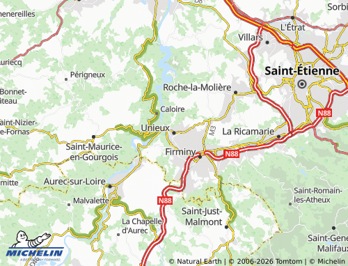Carte MICHELIN Unieux - ViaMichelin