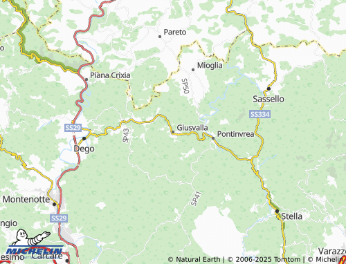 MICHELIN Giusvalla map - ViaMichelin