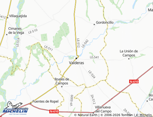 Mapa MICHELIN Valderas - ViaMichelin