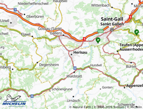 Mappa MICHELIN Herisau - ViaMichelin