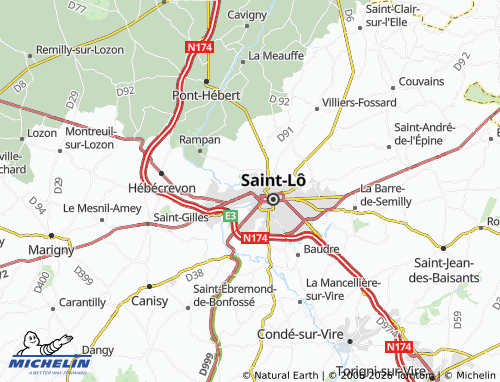 MICHELIN Agneaux map - ViaMichelin