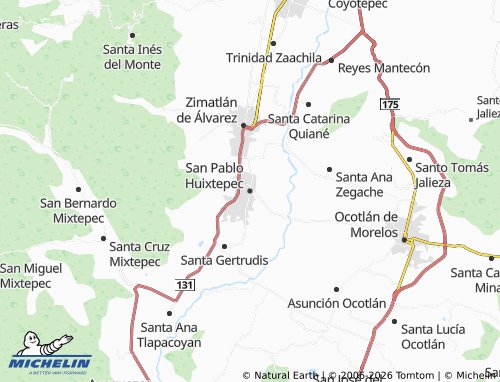 MICHELIN San Pablo Huixtepec map - ViaMichelin