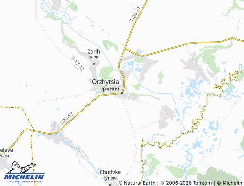 Mapa MICHELIN Orzhytsia - ViaMichelin