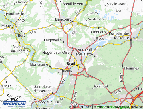 MICHELIN Nogent-sur-Oise map - ViaMichelin