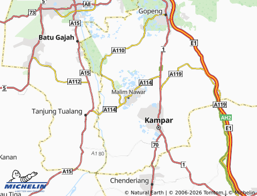MICHELIN Malim Nawar map - ViaMichelin