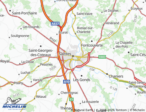 Mapa MICHELIN Saintes - ViaMichelin