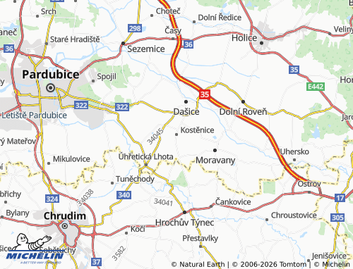 Mapa MICHELIN Kostěnice - ViaMichelin