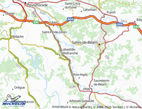 MICHELIN Castagnède map - ViaMichelin