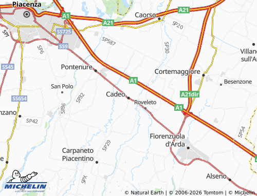 MICHELIN Cadeo map - ViaMichelin