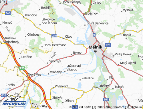 Mappa MICHELIN Býkev - ViaMichelin