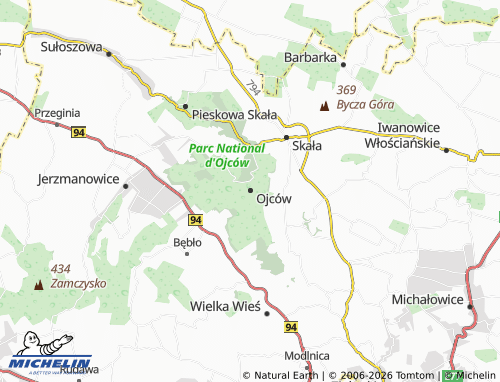 MICHELIN Ojców map - ViaMichelin
