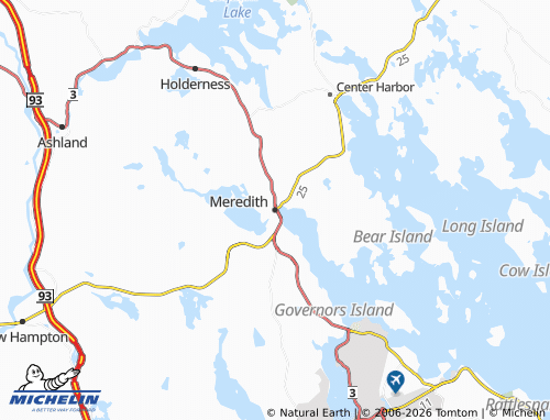 Mapa MICHELIN Meredith - ViaMichelin