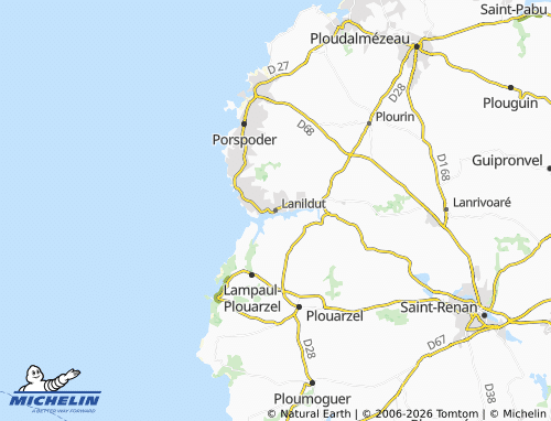 MICHELIN Lanildut map - ViaMichelin
