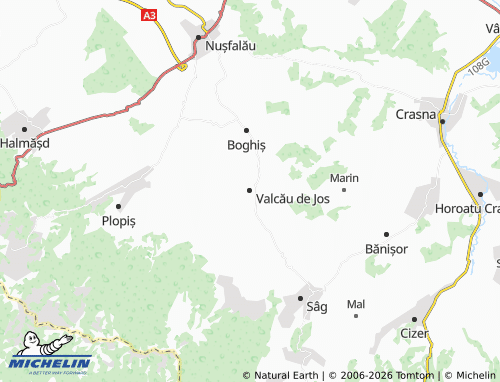 Mapa MICHELIN Valcău de Jos - ViaMichelin