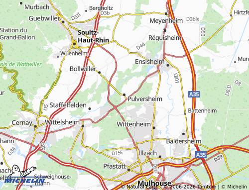 Mapa MICHELIN Pulversheim - ViaMichelin