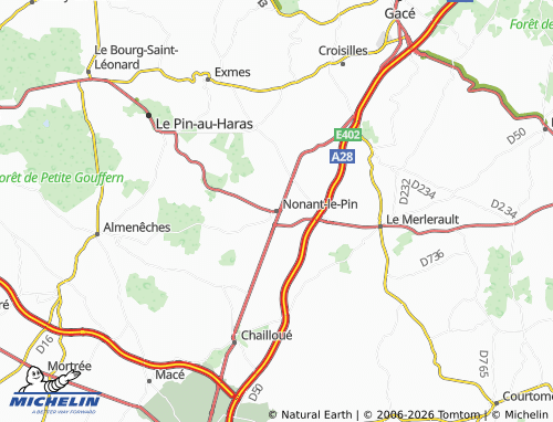 MICHELIN Nonant-le-Pin map - ViaMichelin