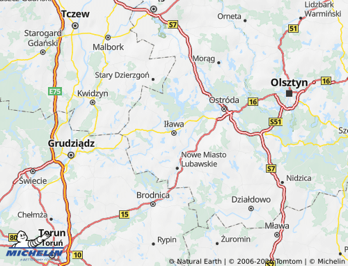 MICHELIN Iławski map - ViaMichelin