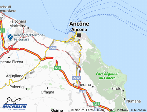 MICHELIN-Landkarte Monte Dago - ViaMichelin