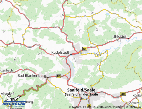MICHELIN Rudolstadt map - ViaMichelin