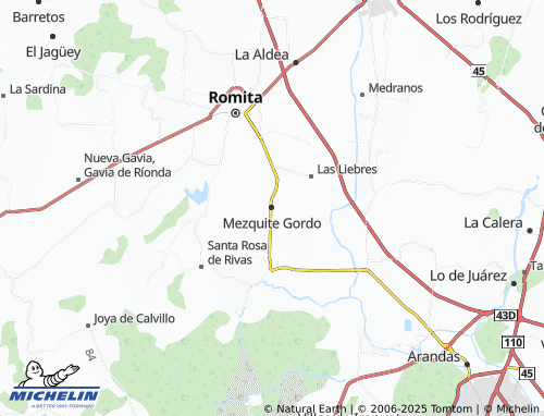 MICHELIN Mezquite Gordo map - ViaMichelin