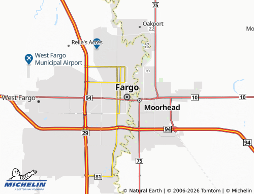 Kaart MICHELIN Fargo - ViaMichelin