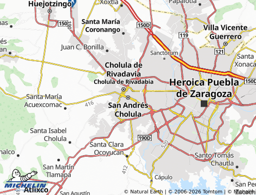 Mapa MICHELIN San Andrés Cholula - ViaMichelin