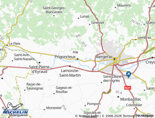 Carte MICHELIN Prigonrieux - ViaMichelin