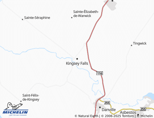 MICHELIN Kingsey Falls map - ViaMichelin