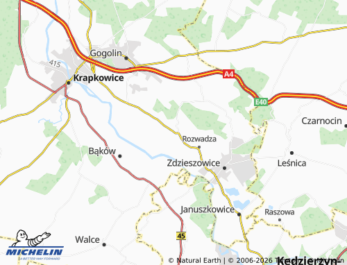 MICHELIN-Landkarte Krępna - ViaMichelin