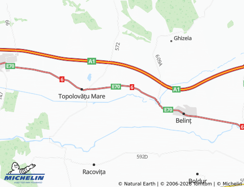 MICHELIN Ictar-Budinți map - ViaMichelin