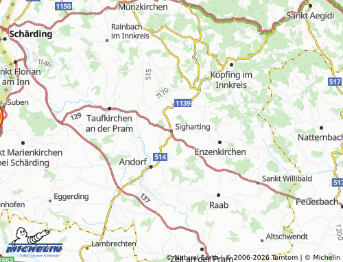 MICHELIN Sigharting map - ViaMichelin