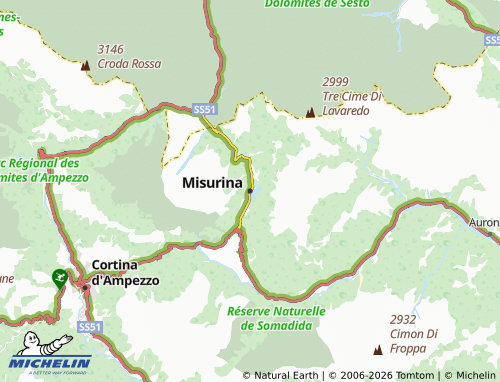 MICHELIN Misurina map - ViaMichelin