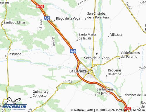 MICHELIN-Landkarte Palacios de la Valduerna - ViaMichelin