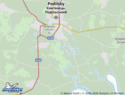 MICHELIN Zubrivka map - ViaMichelin