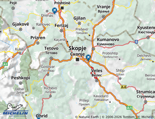 MICHELIN Skopski map - ViaMichelin