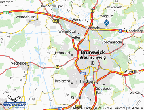 MICHELIN Lehndorf-Watenbüttel map - ViaMichelin