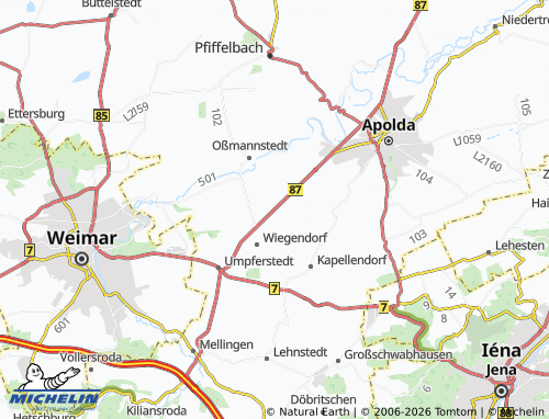 Mapa MICHELIN Rödigsdorf - ViaMichelin