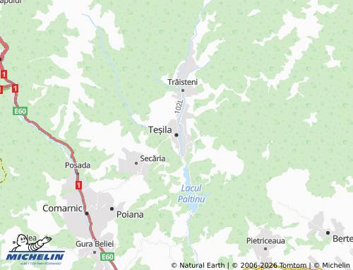 MICHELIN Teșila map - ViaMichelin