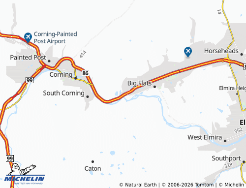 Kaart MICHELIN East Corning - ViaMichelin