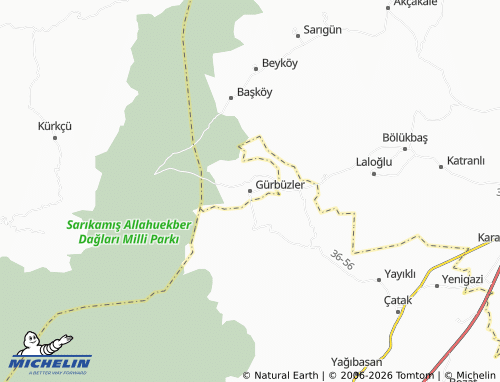 MICHELIN Gürbüzler map - ViaMichelin