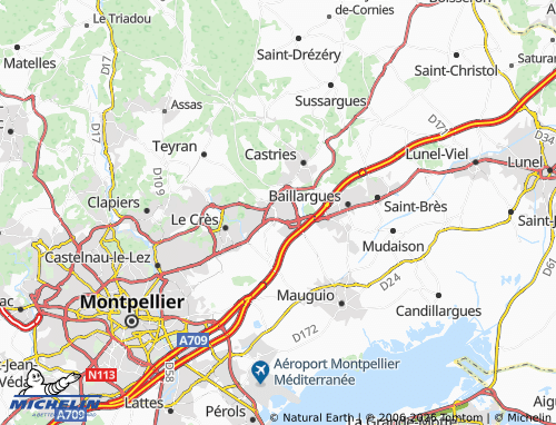 Mapa MICHELIN Vendargues - ViaMichelin