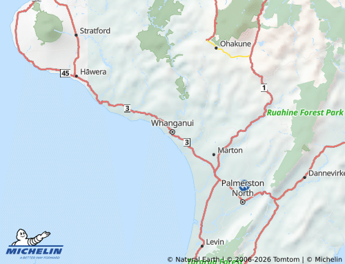 Mapa MICHELIN Whanganui - ViaMichelin