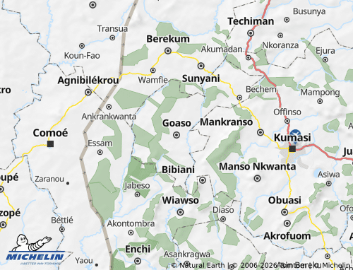 Carte MICHELIN Ahafo - ViaMichelin